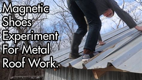 shoes to.work on metal roof in house|magnetic boots for metal roofing.